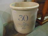 RED WING 30 GALLON BIRCHLEAF CROCK, UNION OVAL - EXCELLENT