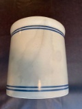 4 GALLON ZINC PANTRY CROCK - CRACK IN BACK, SMALL