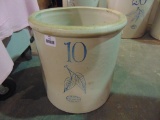 RED WING 10 GALLON BIRCHLEAF CROCK, UNION OVAL - EXCELLENT