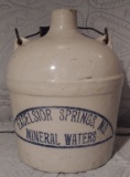 1 QRT BAILED HANDLED JUG W/HALF MOON ADV EXCELSIOR SPRINGS, MO MINERAL WATER - CHIP ON SPOUT