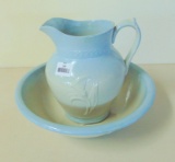 RED WING PITCHER AND BOWL - BLUE TINT