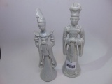 PAIR RED WING ORIENTAL STATUES, B1306