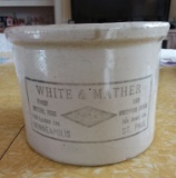 BUTTER CROCK WITH WHITE AND MATHER, MN, ST PAUL ADV - GOOD