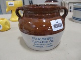 Red Wing bean pot w/lid, Farmers Elevator, Cold Water, KS