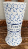 ALPHA FLORAL VASE, SPONGEWARE - UNDER HANDLE FLAKES