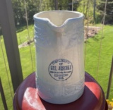CHERRY BAND PITCHER W/ADV FROM OSHKOSH, WI - MINT