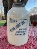 2 QUART DOME RED WING MASON FRUIT JAR - SMALL HL TOP BACK