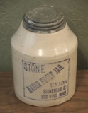 RED WING STONE MASON JAR, BLUE PRINT, SHORT QUART, 6 3/8