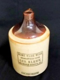 RED WING 1 GALLON BROWN TOP SHOULDER JUG, GEO KLEHM, IL - EXCELLENT