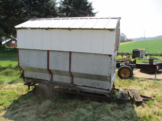 Flare box wagon w/top on steel gear, no tires