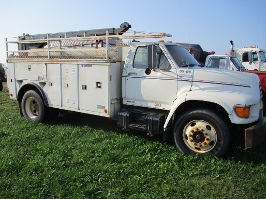 1995 Ford F Series service truck, 111,830 Act miles, New Cummins 5.9 engine replaced 3/15/15,