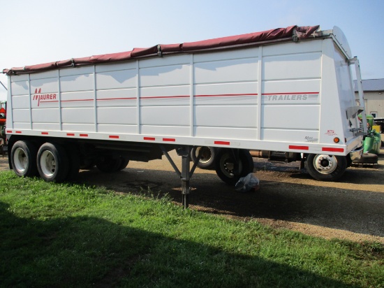 2015 Mauer 28 ft. hopper bottom trailer, new roll tarp, spring ride, spare tarp