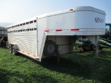 2010 Exiss 20 ft. Alum livestock trailer, tandem ax