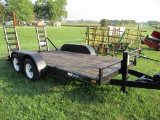 1998 Mac Lander 14' tandem flat bed trailer, dove tail, ramps