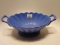 RUM RILL  BLUE STIPPLE CONSOLE BOWL WITH HANDLES #271, EXCELLENT CONDITION