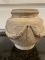 STONEWARE FLOWER POT WITH APPLIED DECORATIONS OF FLOWERS #1203B