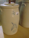 RED WING FOUR GALLON BIRCHLEAF CHURN WITH UNION OVAL, LID, DASHER, EXCELLEN