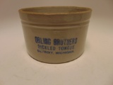 10# BUTTER JAR WITH ORLING BROS PICKLED TONGUE, DETROIT , MICHIGAN, GOOD CO