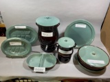 VILLAGE GREEN DINNER WARE: 4 QT CASSEROLE WITH COVER AND WARMER, 13