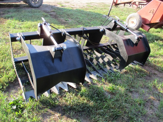 New unused 79" Hyd grapple, skid loader mnt.