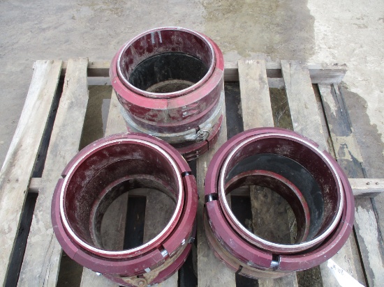 (3) 10" Hydro Eng. inserts & clamps, SELLS 3 X $