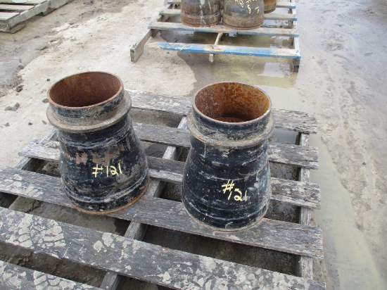(2) Steel 8" to 10" reducers, 8" side male, 10" side female, SELLS 2 X $