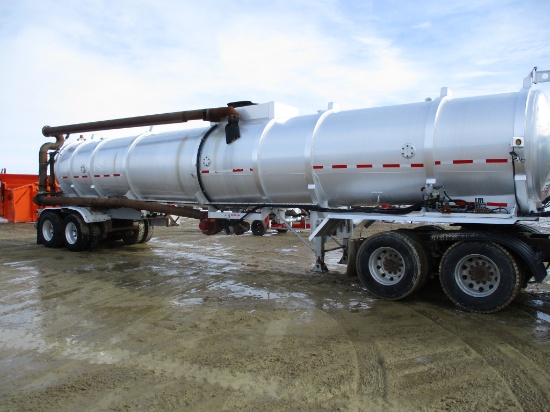 2012 Dragon 8,500 gal alum semi tanker w/Hyd 8" swing arm, 8" Hyd pit pal pump, pump is 48 gal per