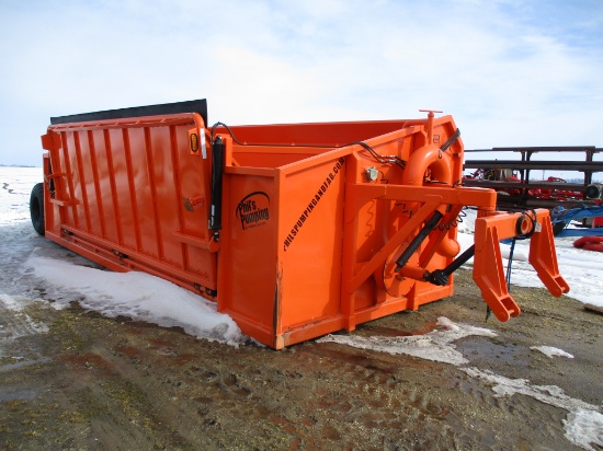 2021 Phil's Pumping & Fab Inc. 10,000 gal dumpster, 10' wide, 2pt. Hyd 18' door, rear flotation