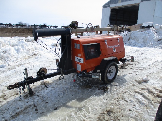 2016 Grandwatt mod. 4TN4000XD-1700 portable light plant. 379 Hrs. showing, Kubota 4 cly. Dsl. engine