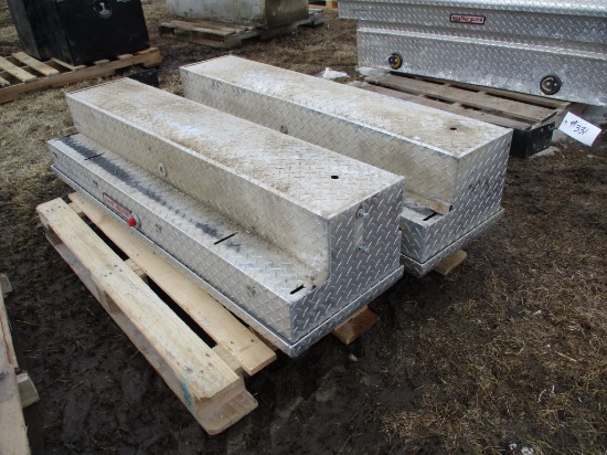 Set of 2 alum diamond plate pickup tool boxes