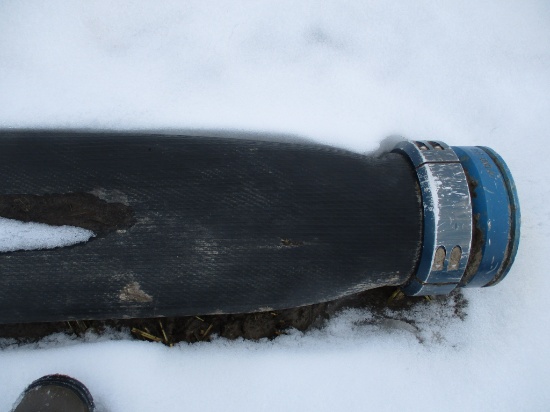 650 Ft. of 8" Nitrile rubber manure hose w/Hydro ends, 2 splices, SELLS 650 X $, bought new