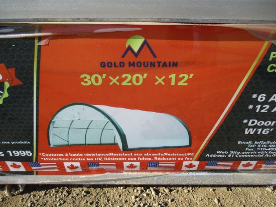 New unused Gold Mountain 30' x 20' x 12' dome shelter