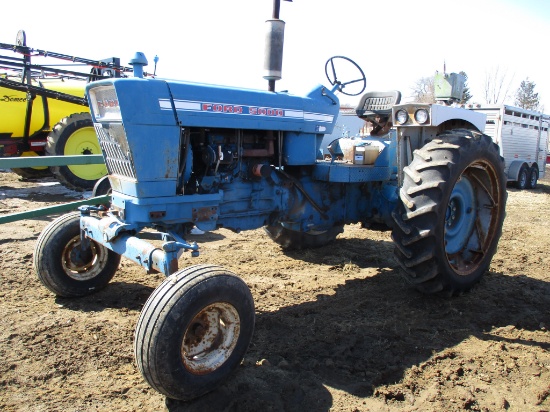 Ford 5000 Dsl. 6,939 Hrs. showing, 3pt. Hyd PTO, 15.5-38, Runs NEED trnamission cable to move
