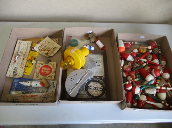 3 Boxes of fishing tackle & related