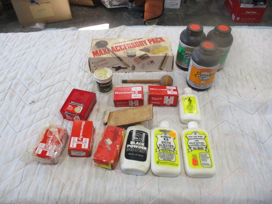 Black powder accessories, bullets, powder, etc
