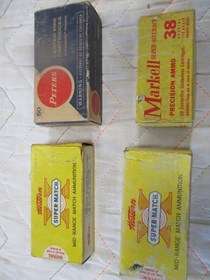 4 Full boxes of Western, Peters, Merkell, 38 Cal ammo