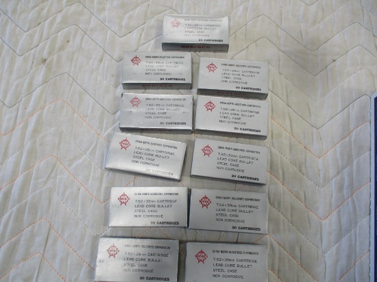 11 Full boxes of Norinco 7.62 x 39 MM ammo