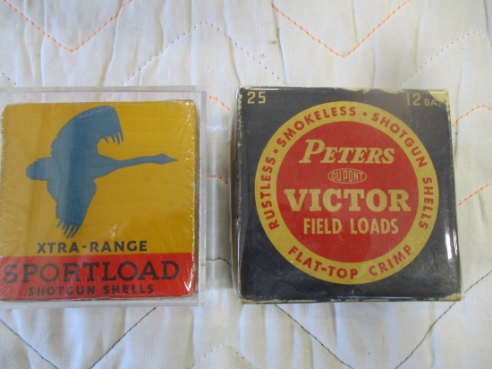 2 Full 12 & 20 Ga. shotgun shell boxes, Peters, Xtra-Range