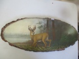 Al Mohler Deer painting on log slab