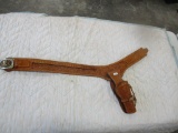 Leather holster & belt, fancy leather & belt buckel