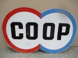 Coop porcelain double sided sign, 85