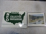 Metal NFO sign & Les Kouba sign print