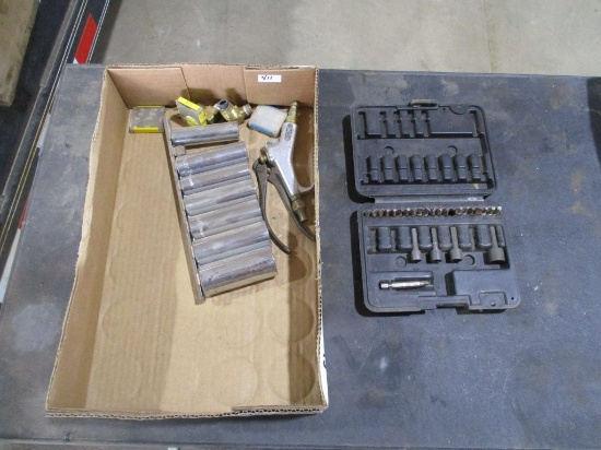 Deep well sockets, air nozzle, nut drivers