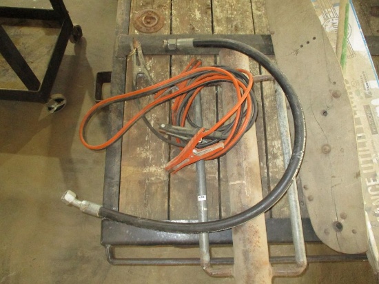 Fence post pounder. jumper cables