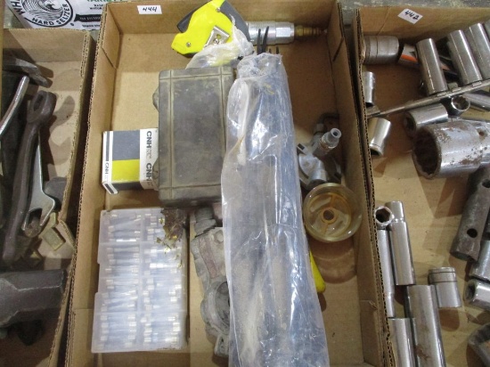 Fuses, zip ties, tape measure, sheet roch knife and misc.