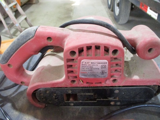 belt sander, 2 milwaukee battery chargers 12v/18v