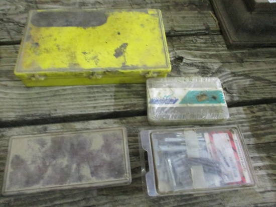 Box of grease fittings, roll pins washers and allen set pins