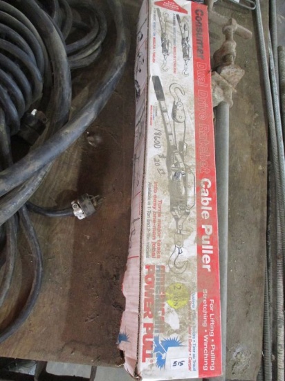 Dual drive ratchet cable puller