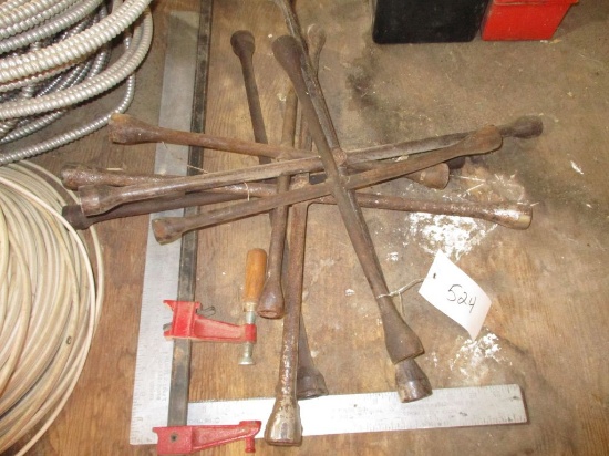 5 Tire irons, square & clamp