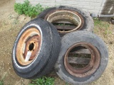 Tires, 8-15 w/4 bolt rim, 255/70R 22.5 w/rim, 7-14.5 w/rim
